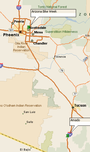 Map of Scottsdale and Amado
