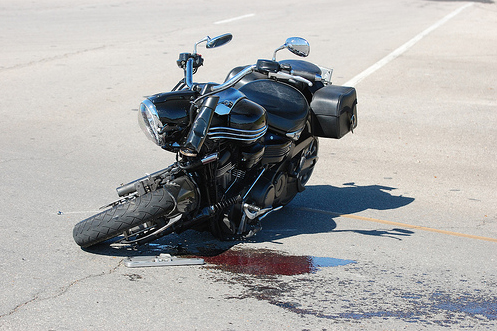 wrecked motorcycle