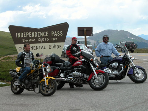 Bikers on top of Independence Pass