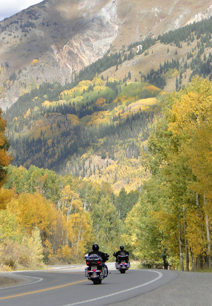 Motorcycles on Red Mountain Pass