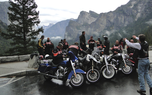 EagleRider media tour group at Yosemite