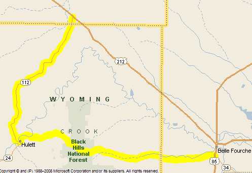 Great motorcycle road in northeastern Wyoming