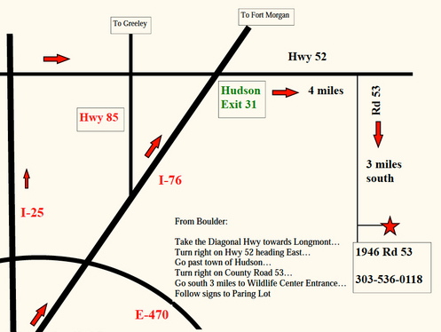 Map to Wild Animal Sanctuary