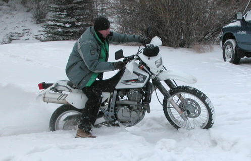 motorcycle in snow