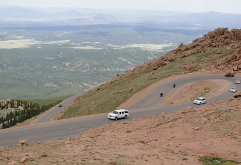 The road up Pikes Peak