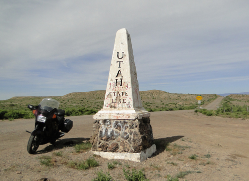 My Kawi at the Utah state line