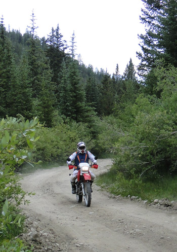 Dirt bike on Weston Pass