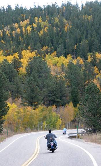 Peak to Peak highway with fall colors