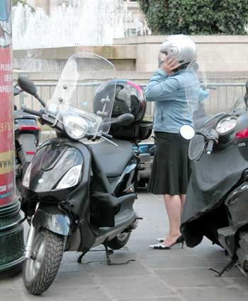 High heels and scooter in Paris