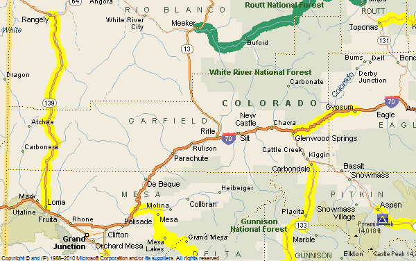 map of Colorado around Grand Junction