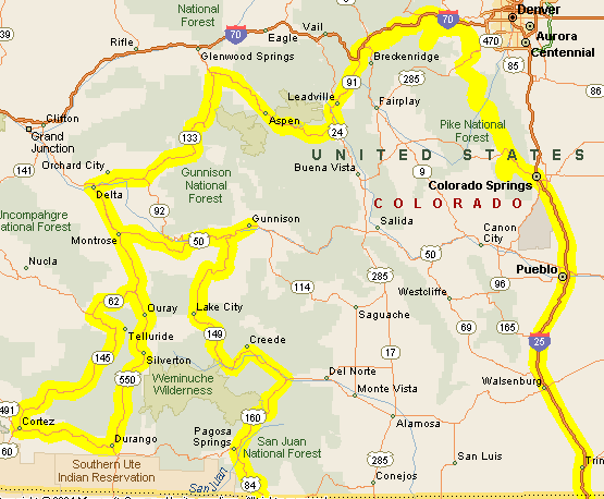 Texas rides the Rockies map