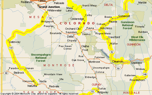 The area around Montrose Colorado